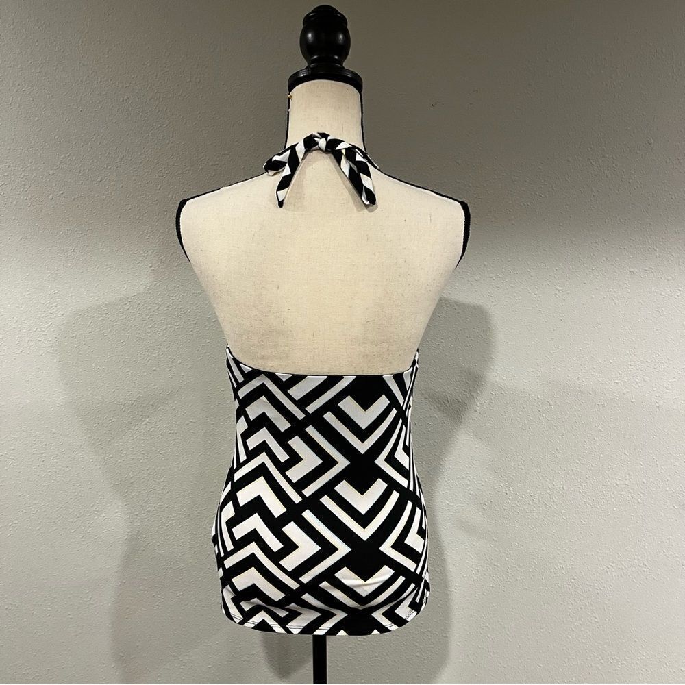 WHBM geometrical print halter sleeveless blouse / top - Picture 6 of 13